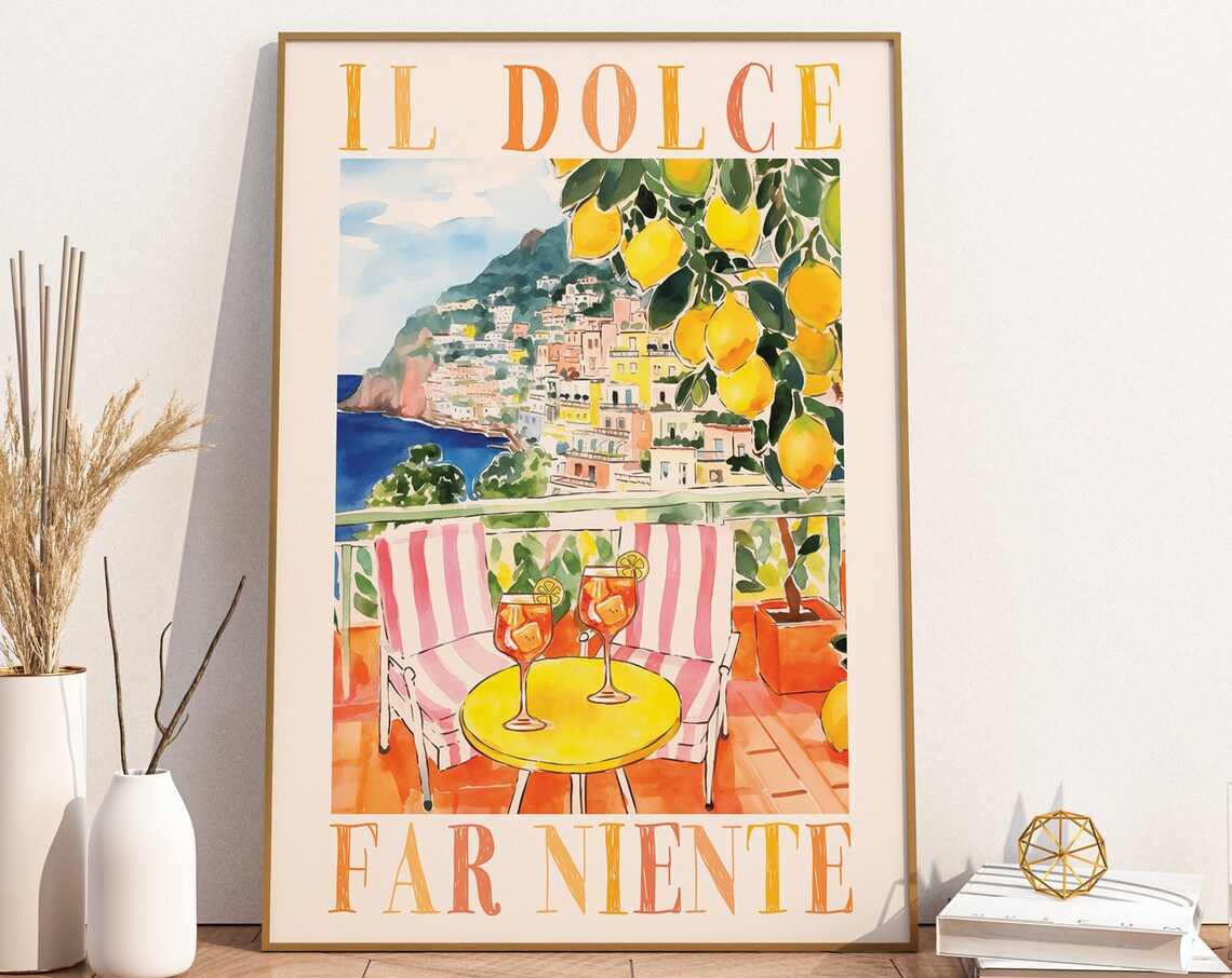 Dolce Far Niente Retro Italian Travel Poster