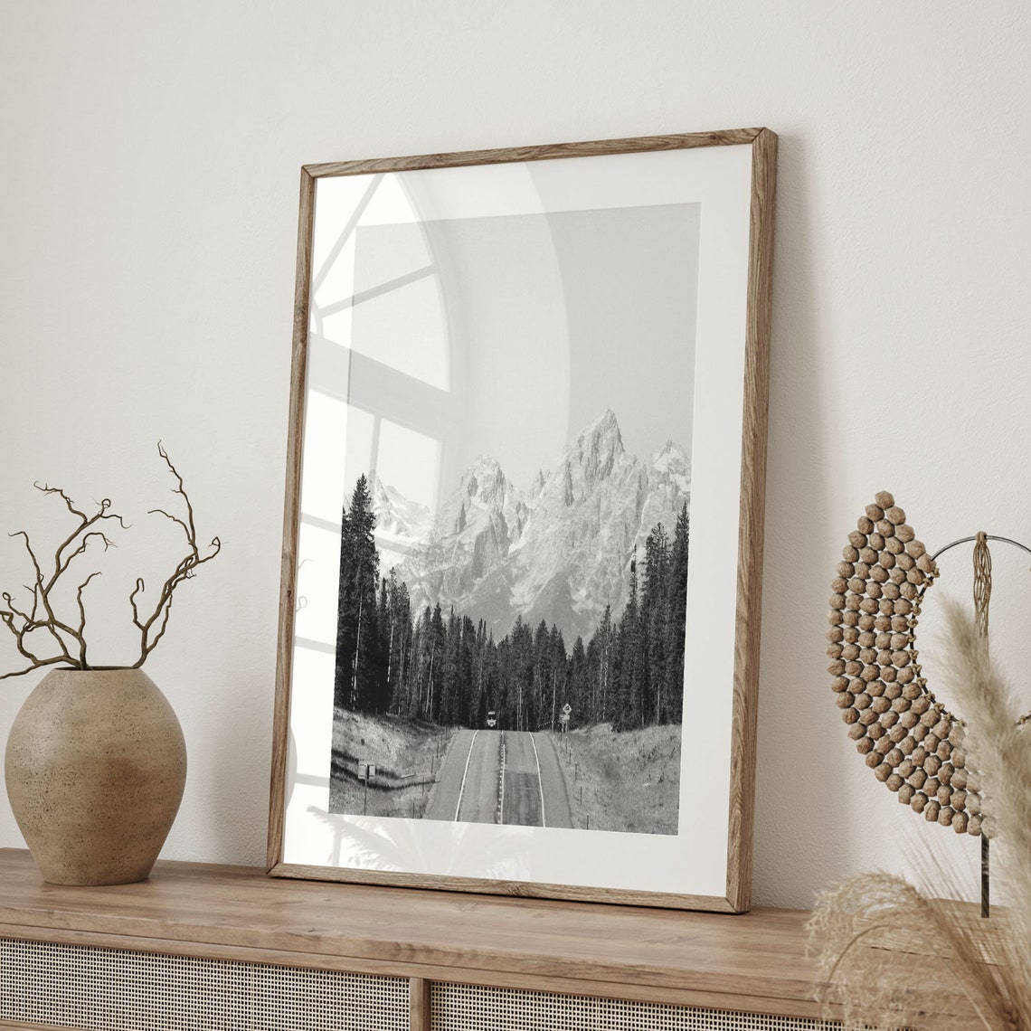 Grand Teton National Park Print Black And White Road Photo Wyoming Wall Art Grand Teton Poster Usa Landscape C19 127 - Image 2