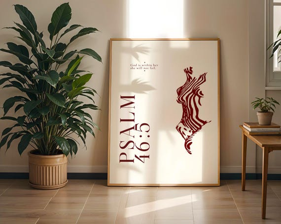 Psalm 46:5 Bible Verse Poster, Christian Wall Art