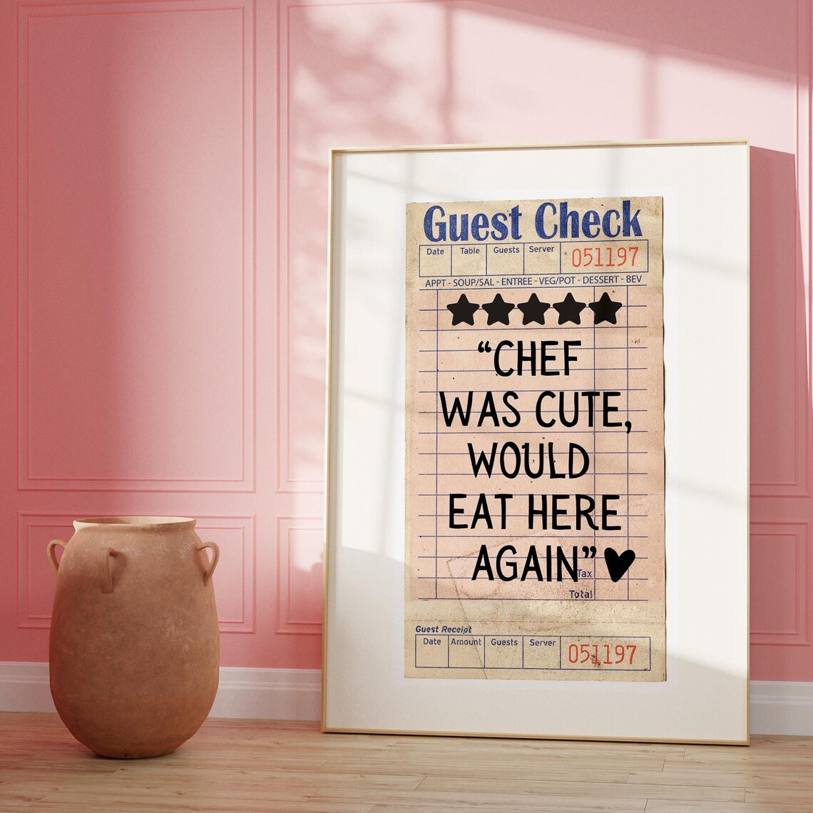 Guest Check Chef Was Cute Kitchen Decor, Poster - Image 5