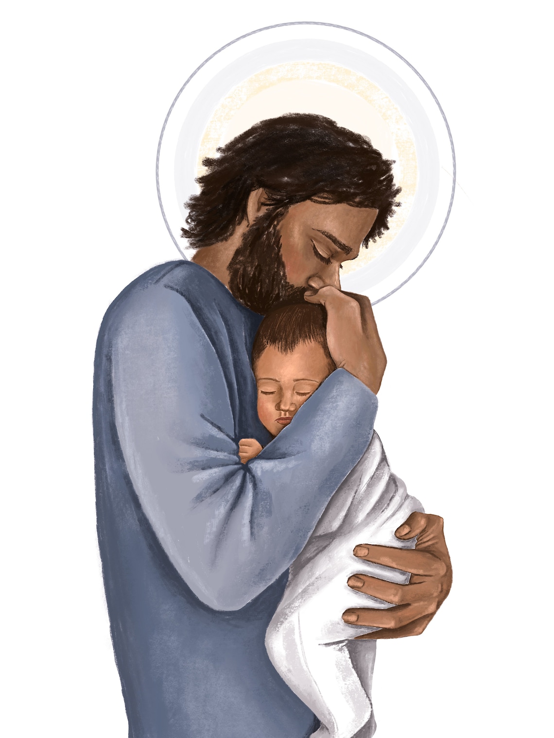 Jesus Christ With A Baby, Religious Art Print - Image 2