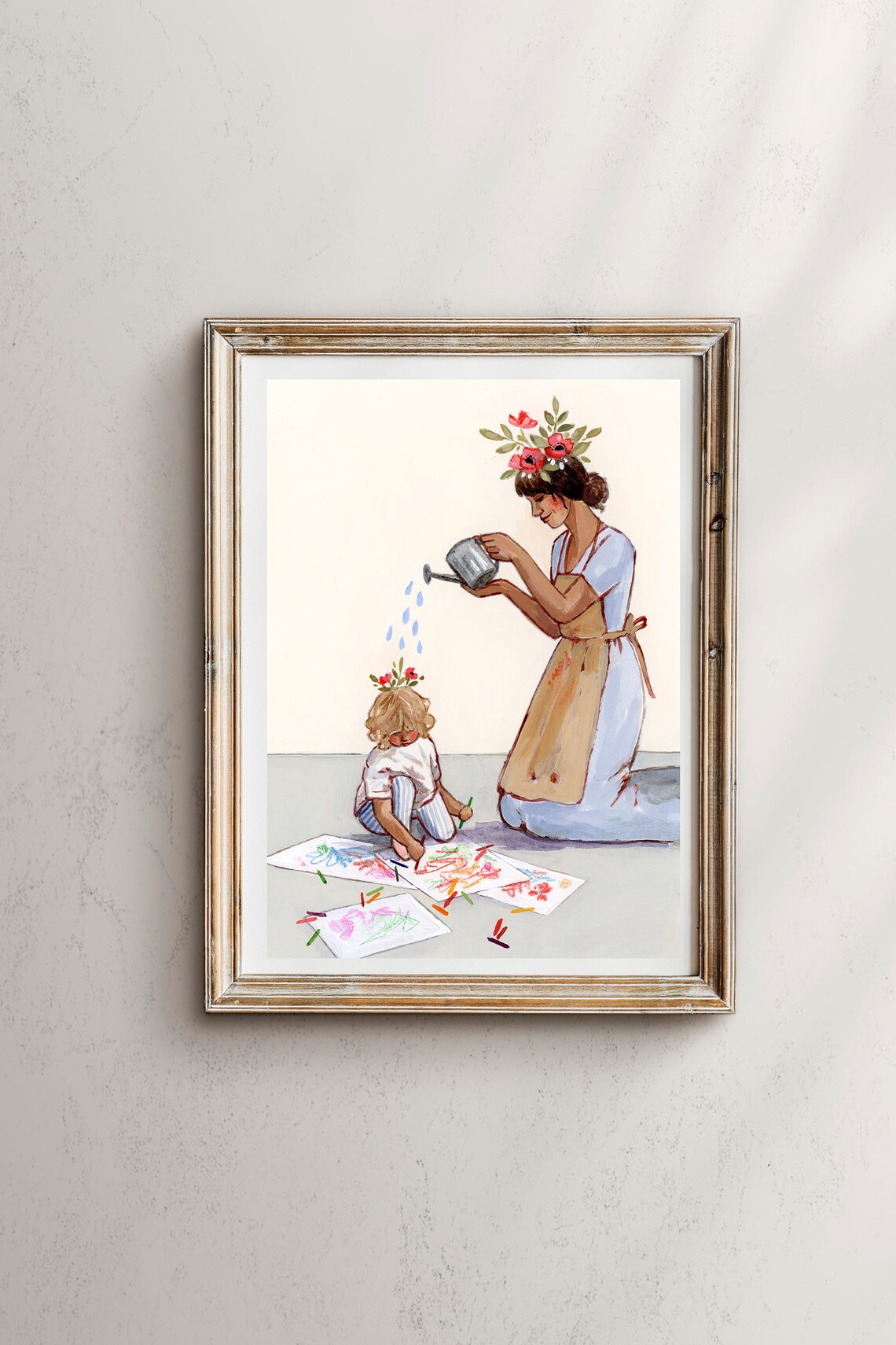 Mom and Child, Motherhood Nursery Wall Art Print