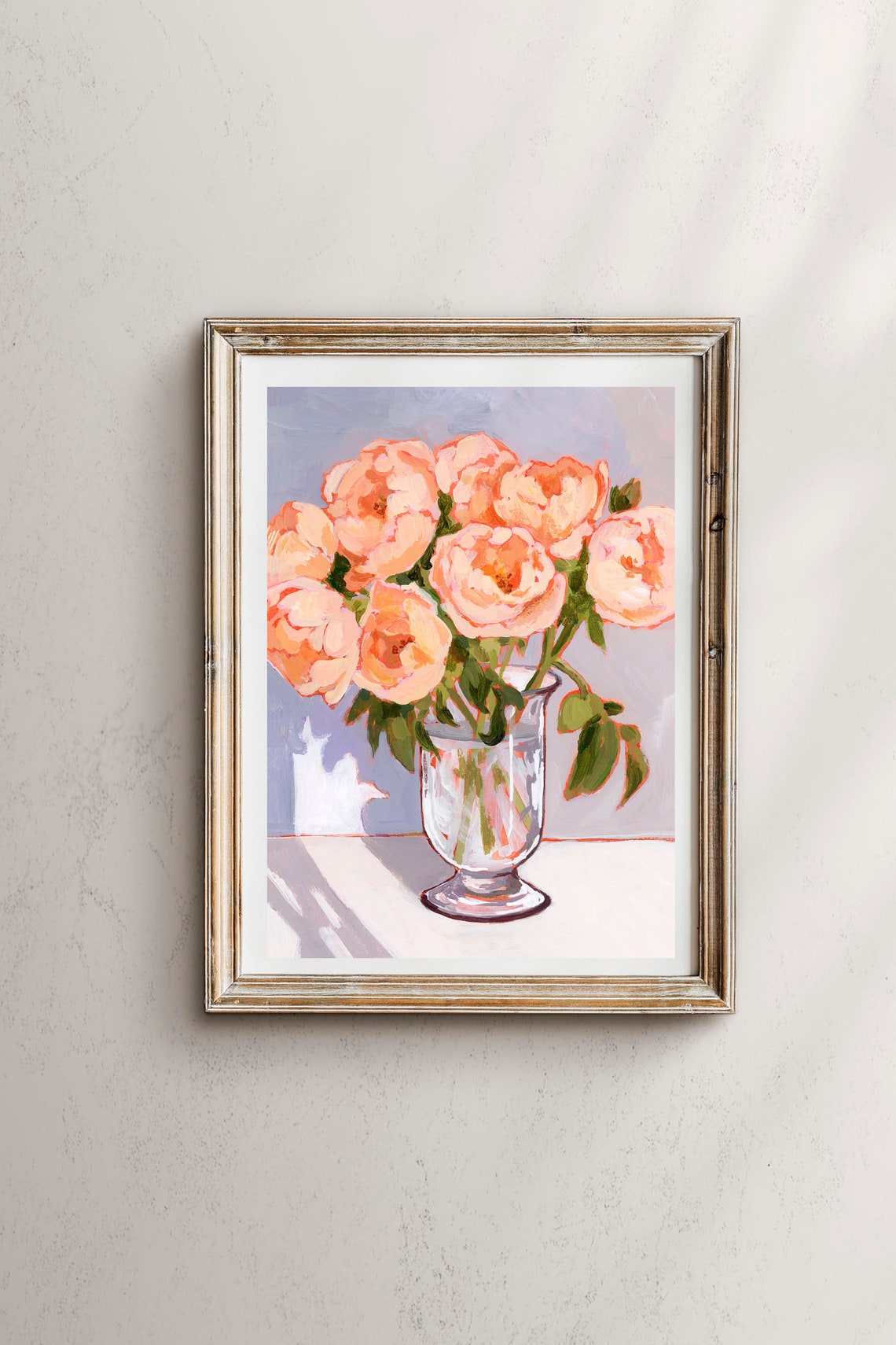 Peonies Painting Peonies In Vase Flower Art Prints Flower Wall Art Flower Bouquet Wall Art Floral Print Peonies Flower Painting
