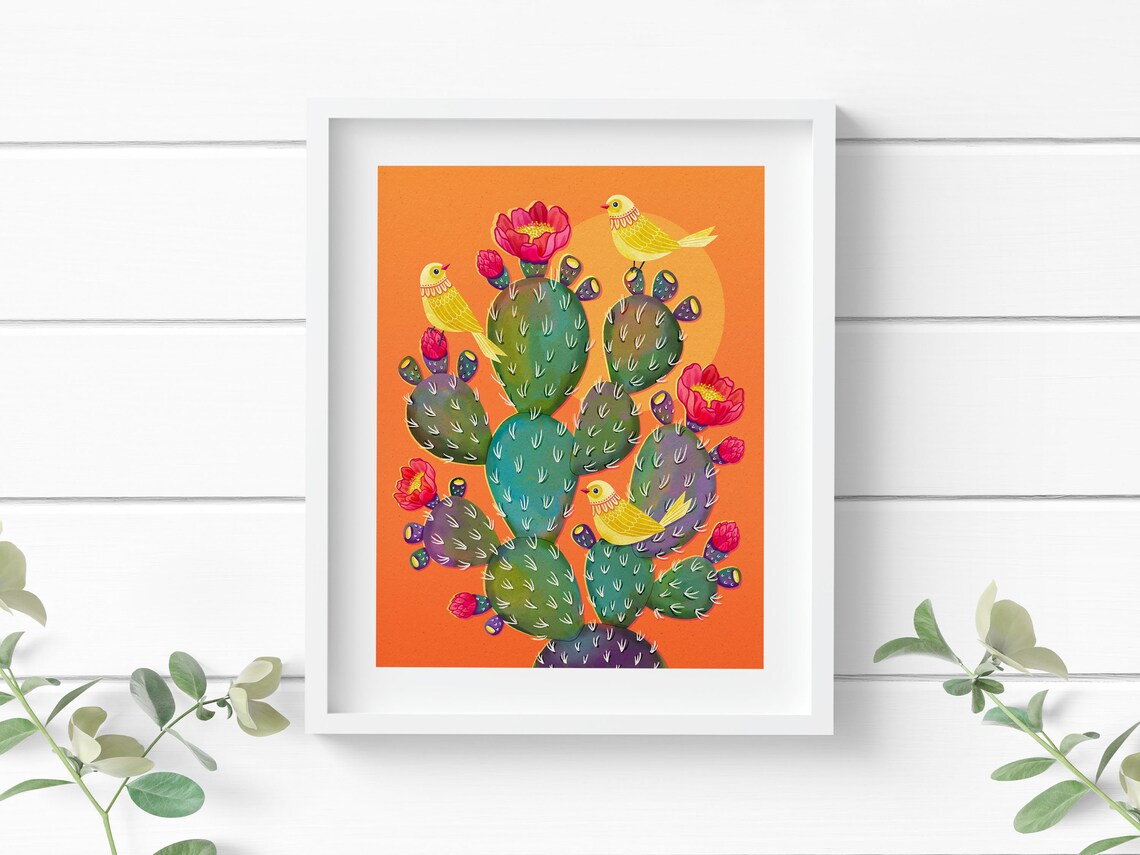Desert Cactus Art Print, Botanical Wall Art - Image 3