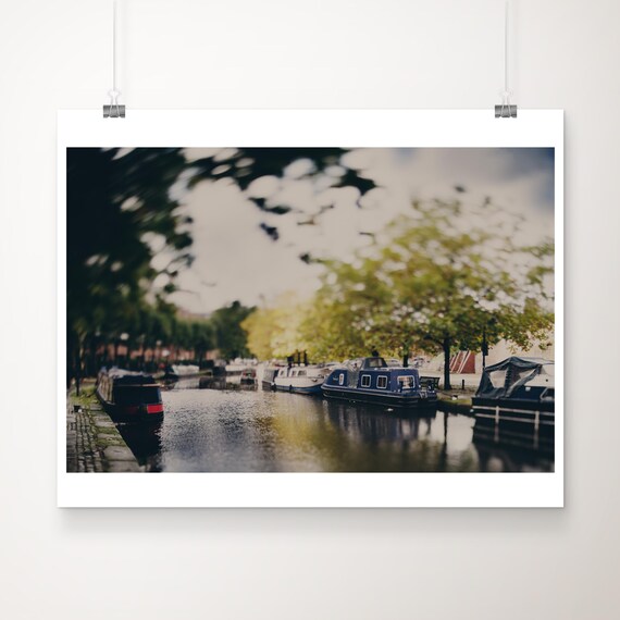 Manchester Castlefield Narrowboats Canal Waterfront Photo Poster
