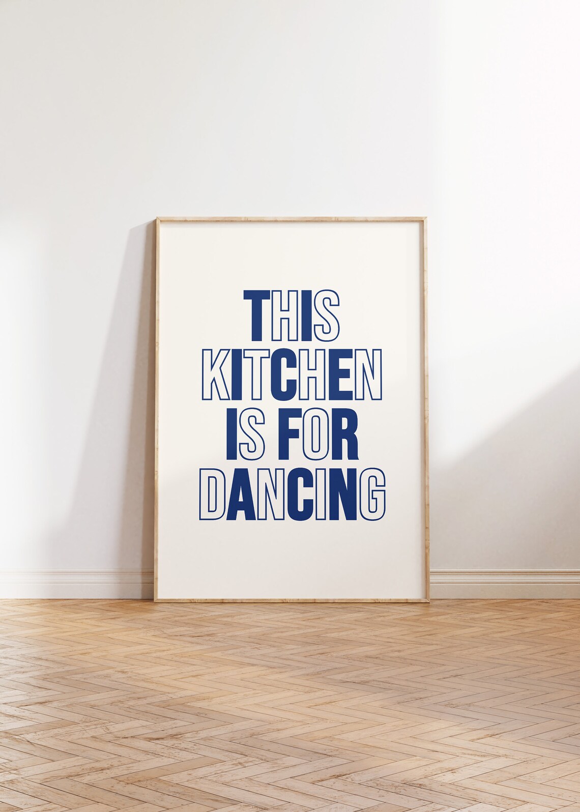 Aesthetic Kitchen Decor Blue Retro Typography Print Cute Dancing Poster Trendy Kitchen Wall Art Funny Kitchen Print 1 Print - Image 3