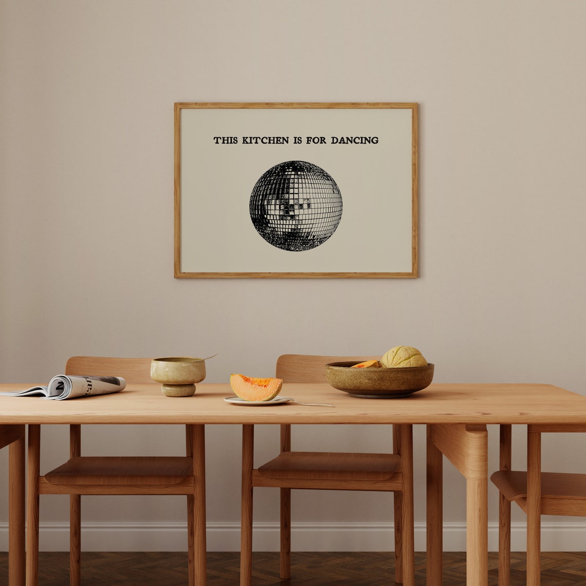 This Kitchen Is For Dancing Disco Ball Retro Kitchen Fun Poster - Image 3