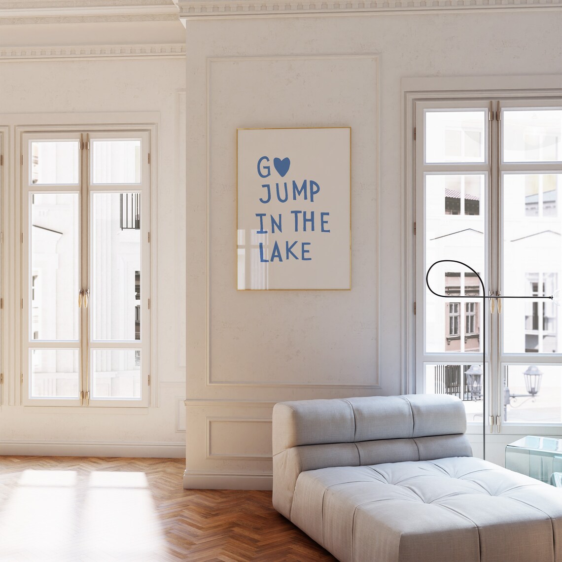 Lake House Blue Heart Typography Art Print - Image 2