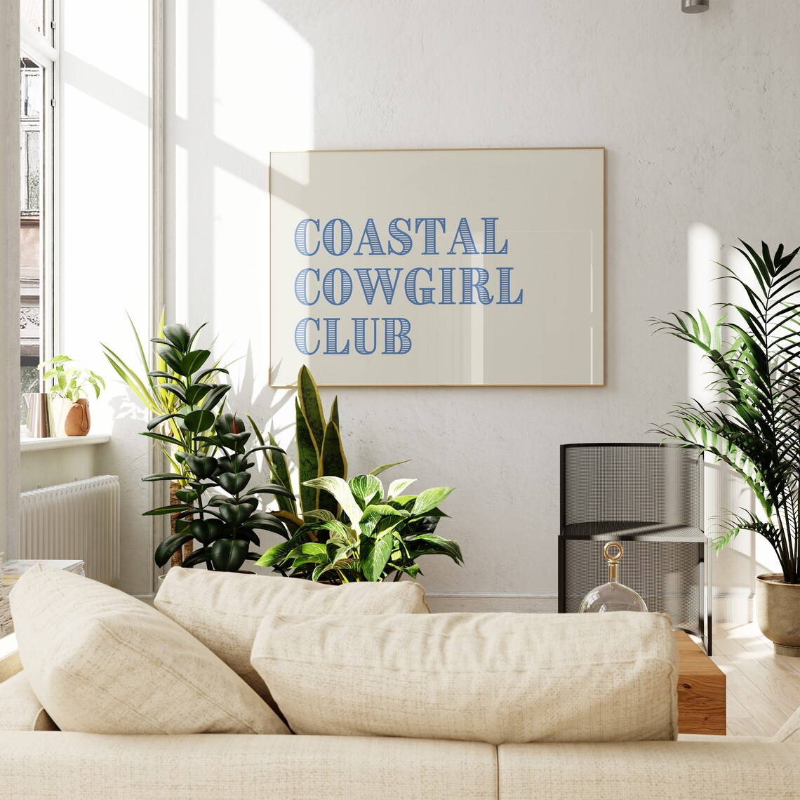 Coastal Cowgirl Club Blue Western Typography Beach House Poster - Image 4