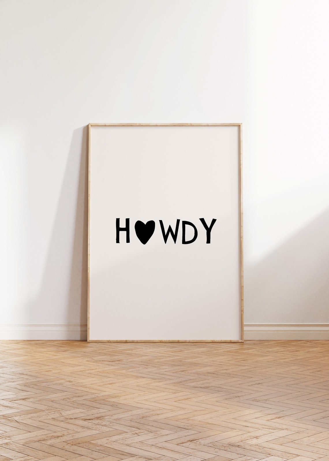 Howdy Black Heart Letter Western Greeting Poster for Entryway Decor - Image 4