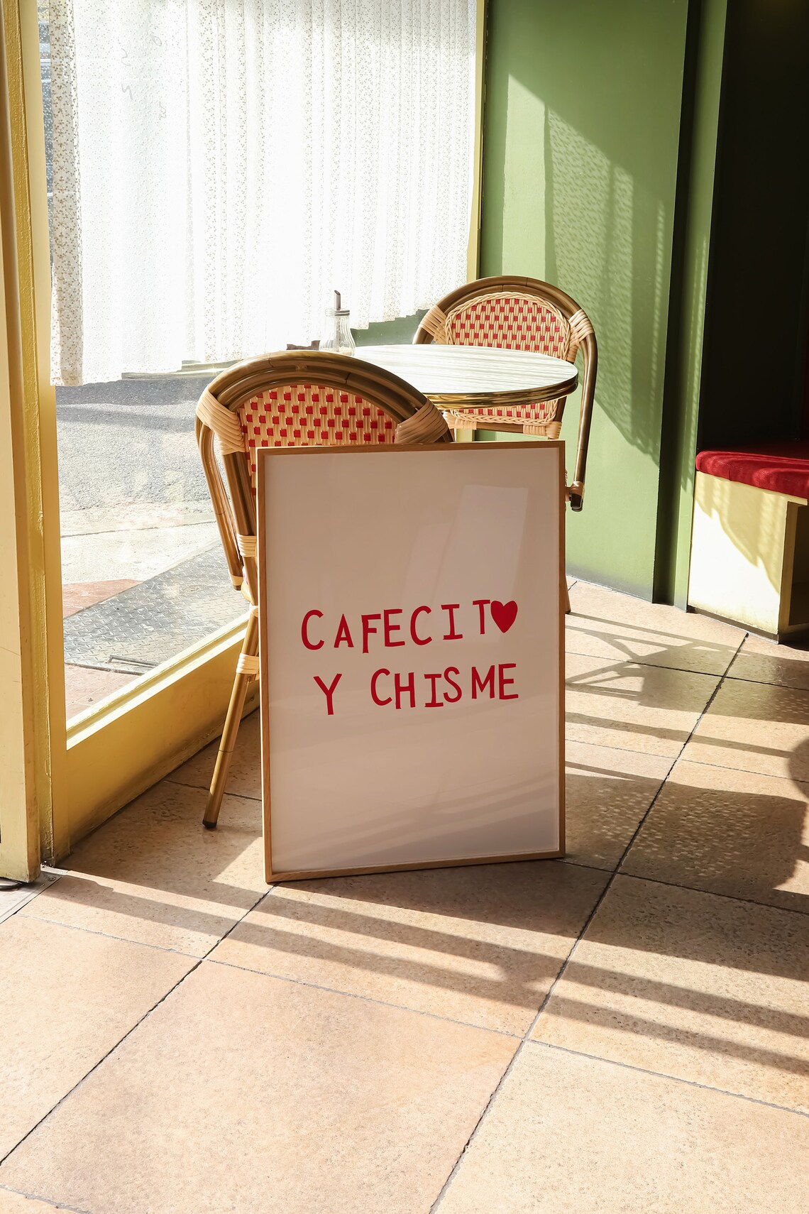 Cafecito Y Chisme Minimalist Heart Art Print - Image 2
