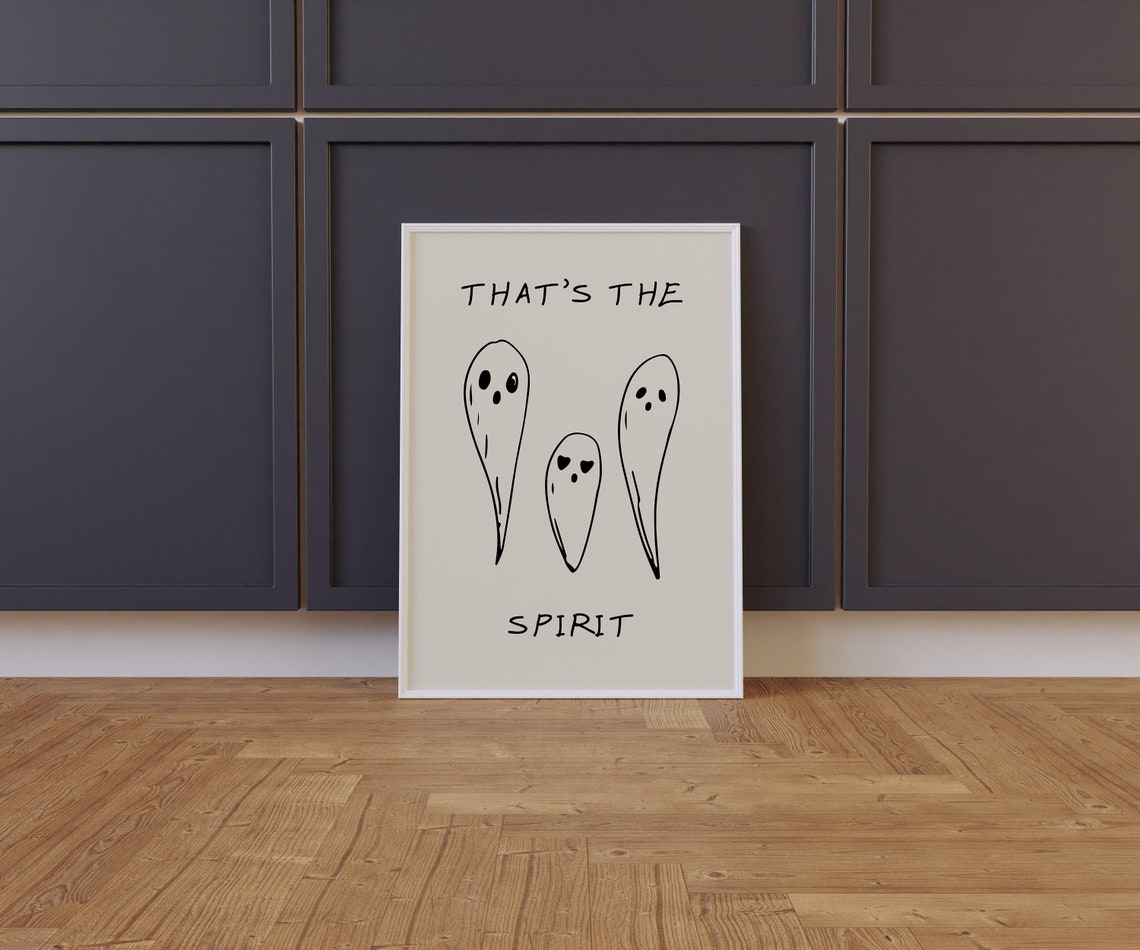 Thats The Spirit Trio Of Hand Drawn Ghosts Halloween Cute Poster - Image 2