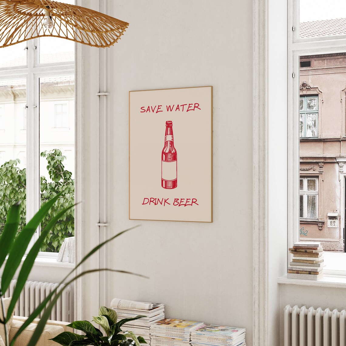 Minimalist Beer Poster, Retro Drinks Wall Decor - Image 2