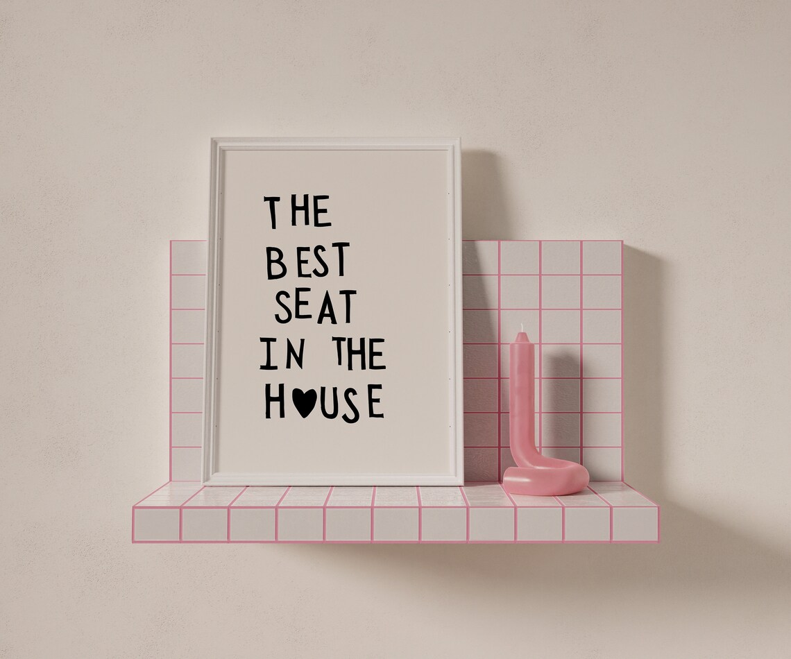 Funny Toilet Minimalist Heart Bathroom Art Print - Image 3