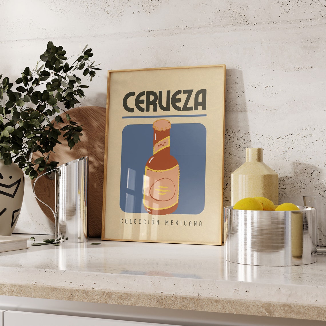 Cerveza Colección Mexicana Vintage Beer Bottle Bar Art Poster - Image 4