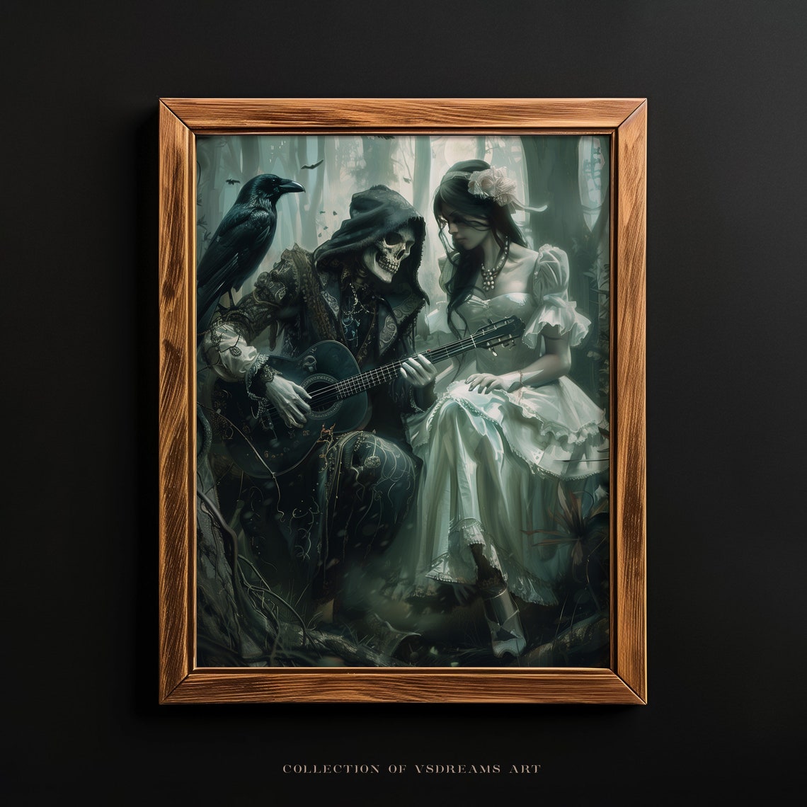 Grim Reaper Guitar Serenade Gothic Romance Dark Fantasy Poster