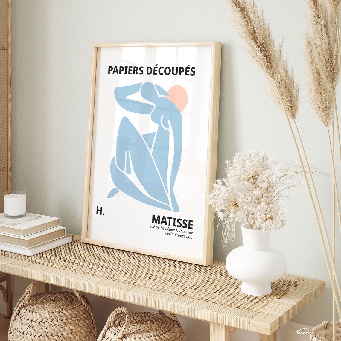 Henri Matisse Blue Seated Figure Pastel Sun Paper Cutout Poster