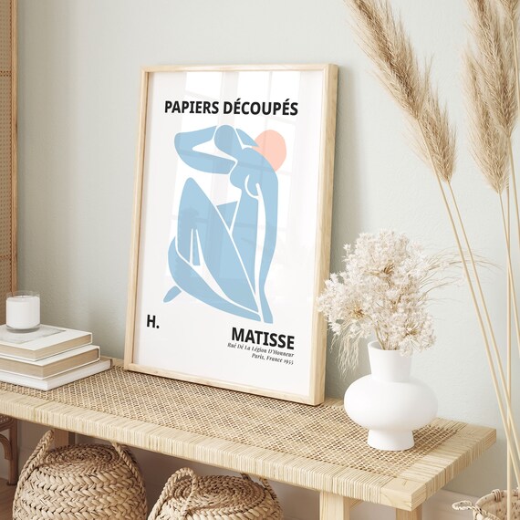 Blue Matisse Print Pastel Living Room Poster Museum Print Minimalist Print Art Matisse Figure Modern Print