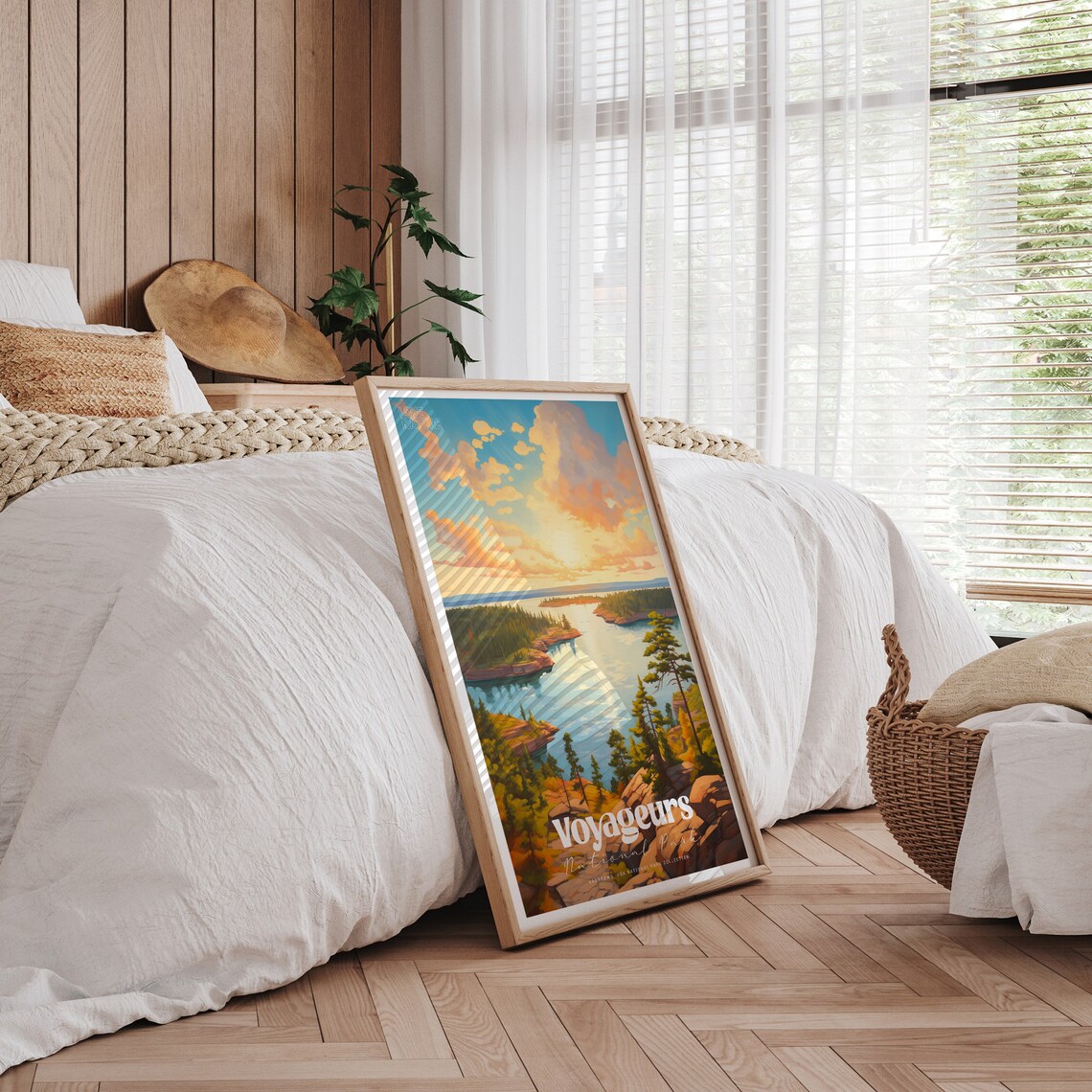 Voyageurs National Park Sunset Lake Island Pines Landscape Poster - Image 3