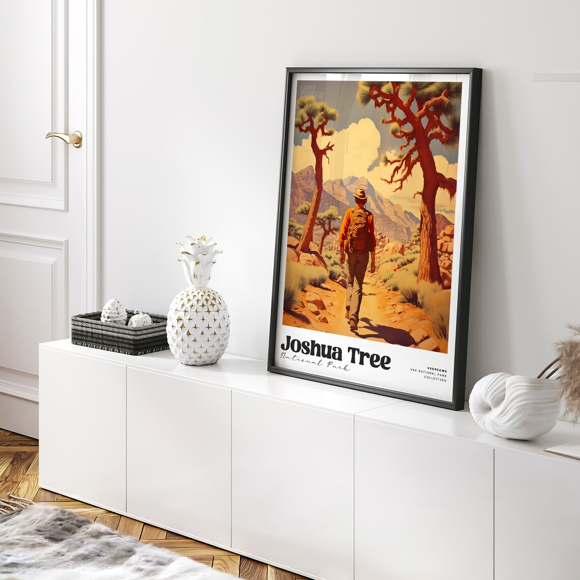 Joshua Tree National Park Hiker Desert Trail Vintage Travel Poster - Image 2
