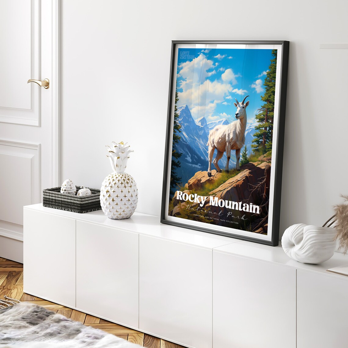 Rocky Mountain National Park Goat Art Print - Image 2