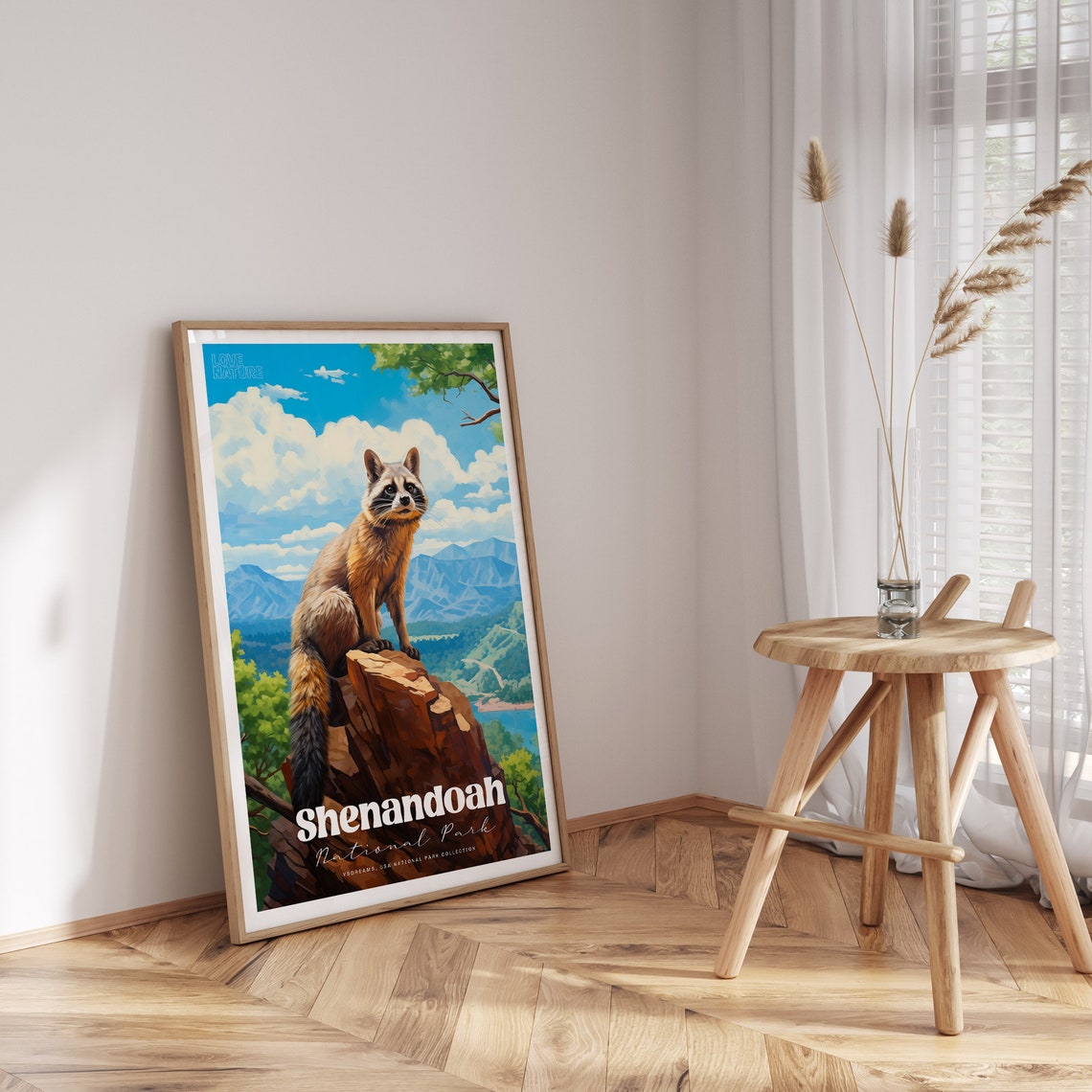 Shenandoah National Park Raccoon On Rock Mountain Valley Poster - Image 4