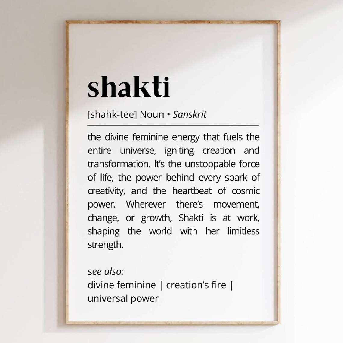 Shakti Definition Divine Feminine Sanskrit Art Print
