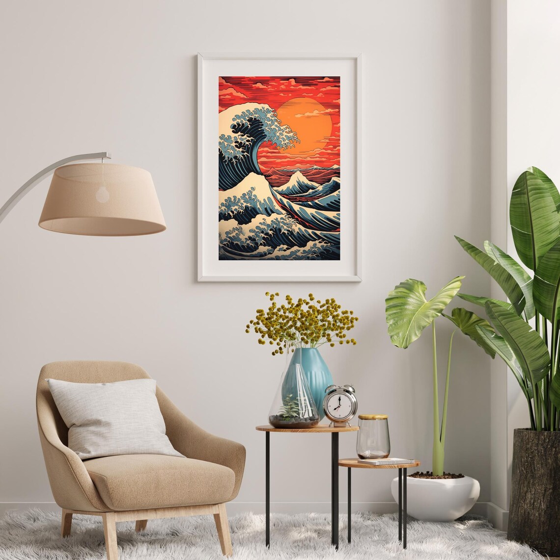 Japanese Woodblock Printing, Great Wave Poster Print - Image 3