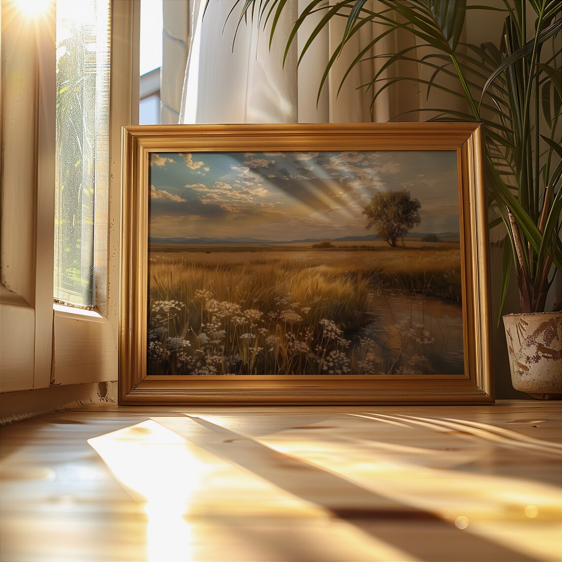Wheat Rural Oil Painting Art Print, Field Decor - Image 4
