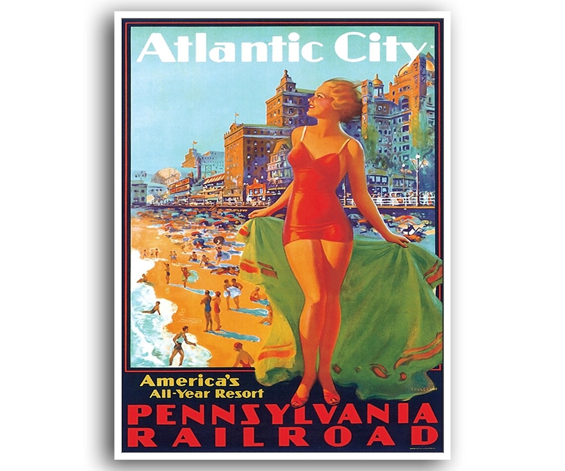 Atlantic City Vintage Travel Poster Art Print