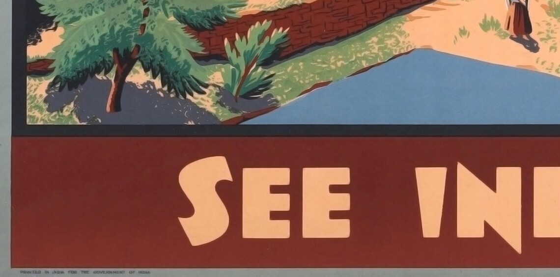 Jodhpur India See India Red Fort Hill Mehrangarh Vintage Poster - Image 2