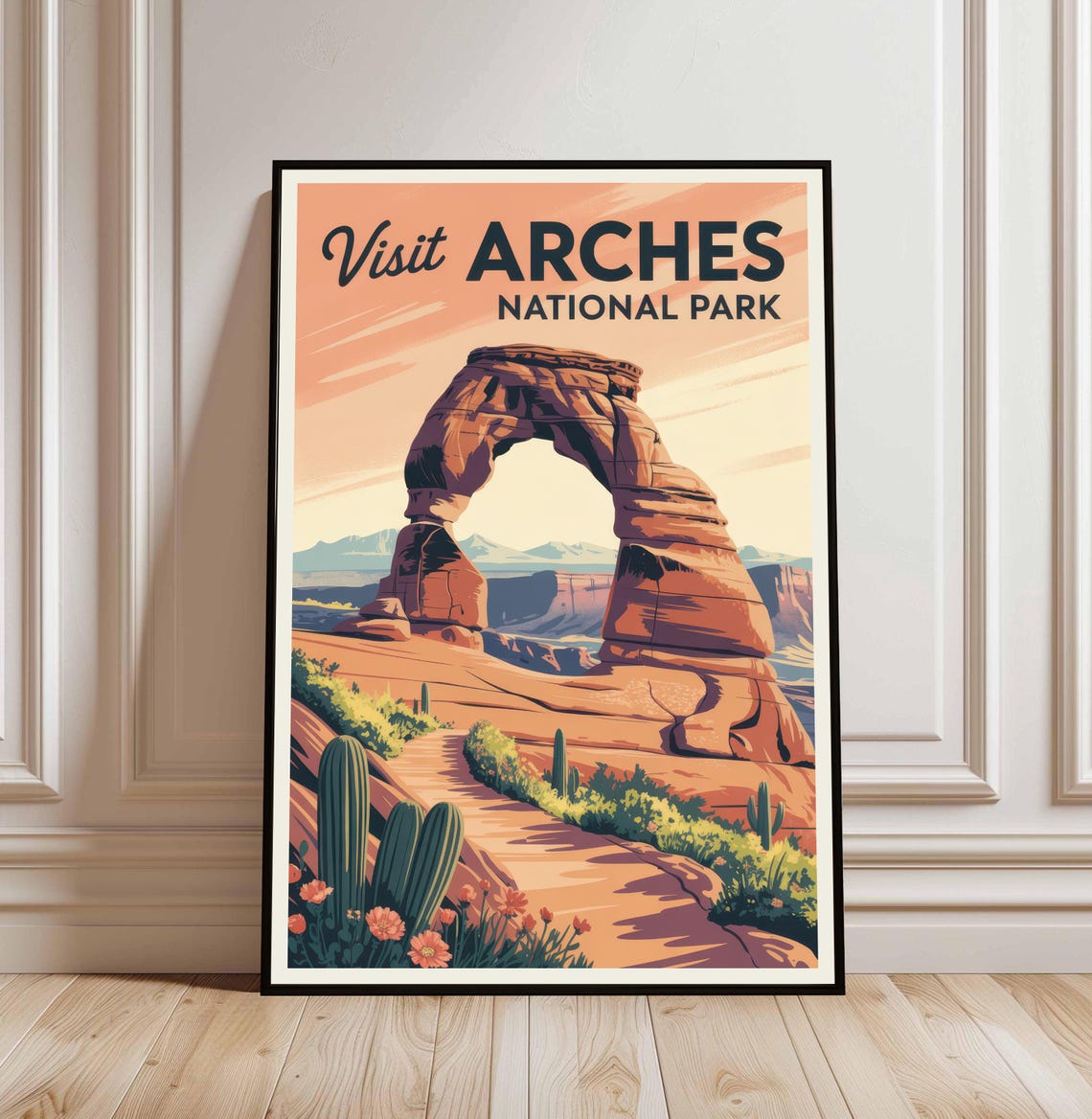 Visit Arches National Park Delicate Arch Desert Vintage Travel Poster