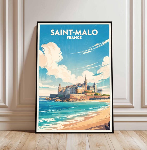 Saint Malo France Vintage Travel Poster Digital Download