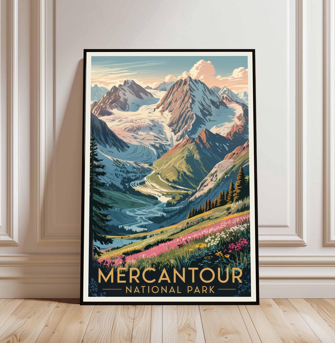 Mercantour National Park Alps Vintage Mountain Travel Poster