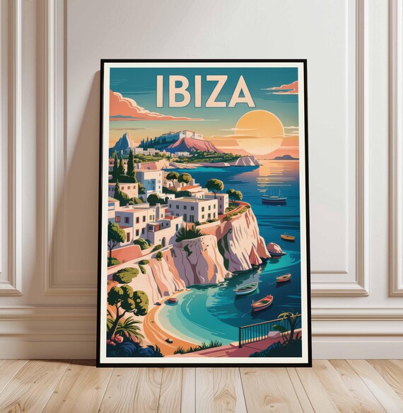 Ibiza Poster Print Spain Wall Art Gifts Spanish Travel Map