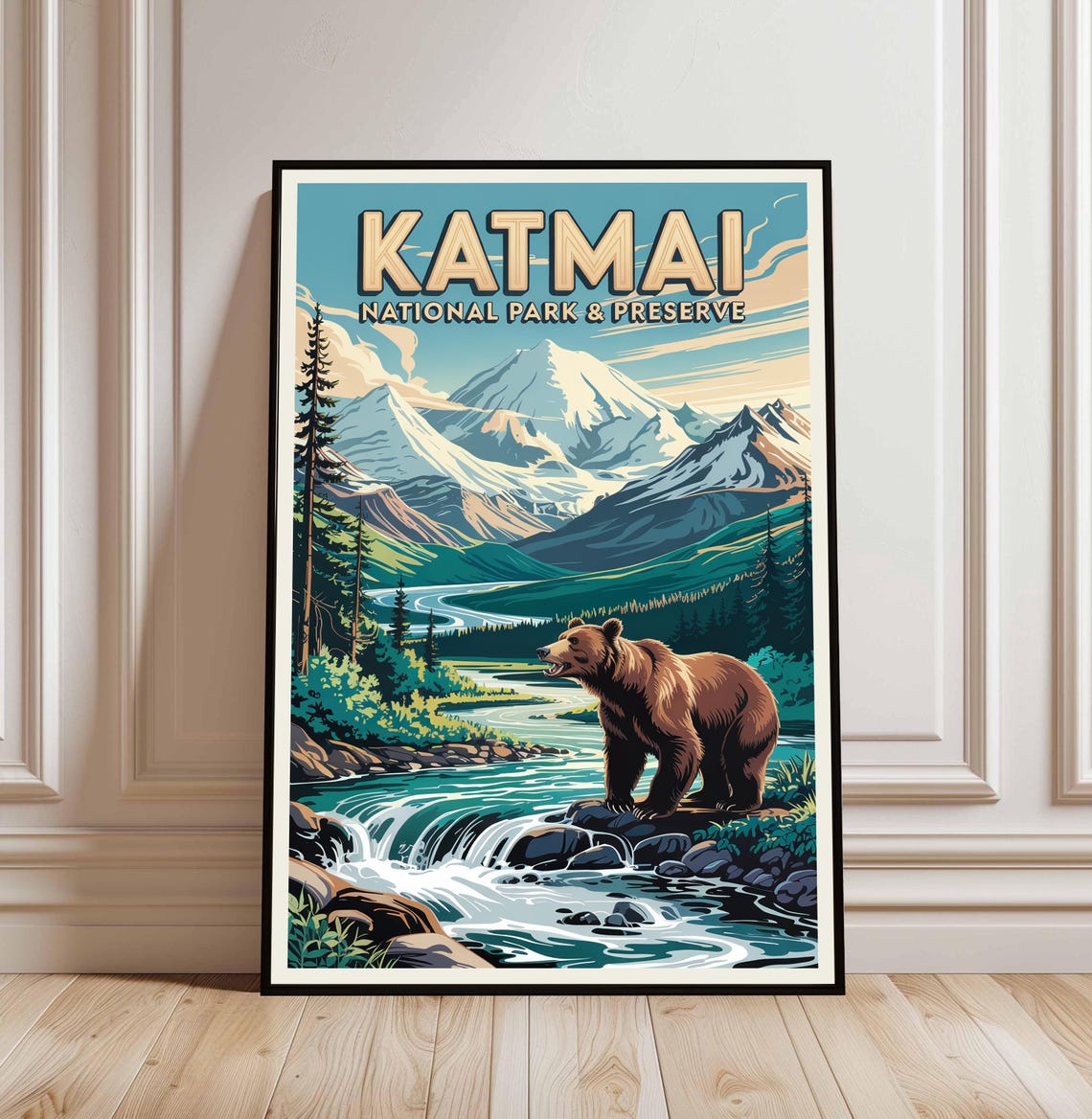 Katmai National Park And Preserve Alaska Brown Bear River Poster