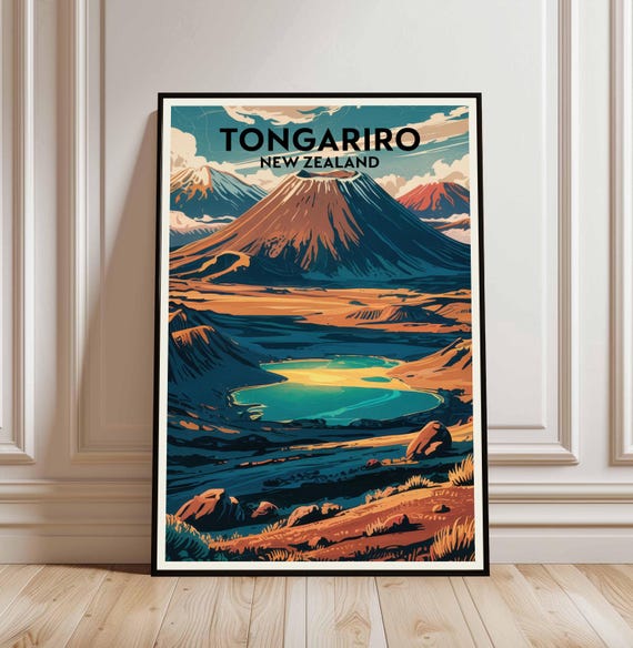 Tongariro Travel Print Wall Art Poste New Zealand Lovers Home Decor City Poster Gifts