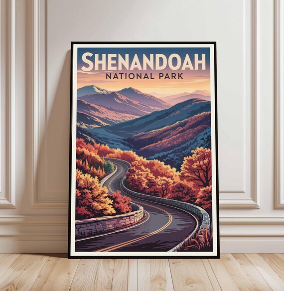 Shenandoah National Park Virginia Fall Foliage Blue Ridge Travel Poster