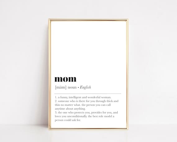 Mom Definition Dictionary Gift for Mom on Mothers Day Poster