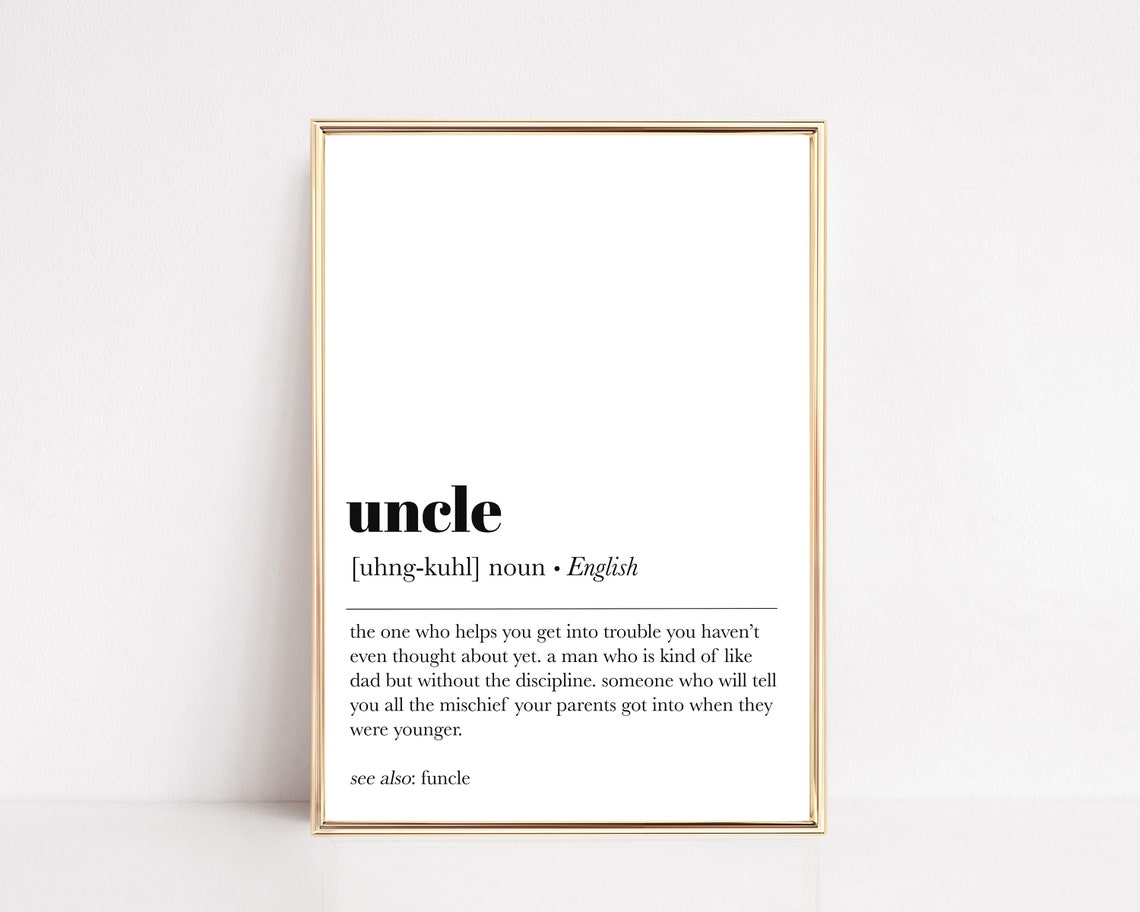 Uncle Definition Dictionary Style Funny Funcle Christmas Gift Poster