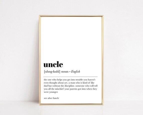 Uncle Definition Dictionary Style Funny Funcle Christmas Gift Poster