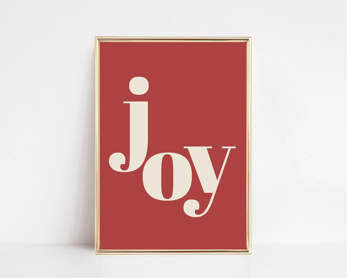 Christmas Joy Colorful Modern Christmas Art Print