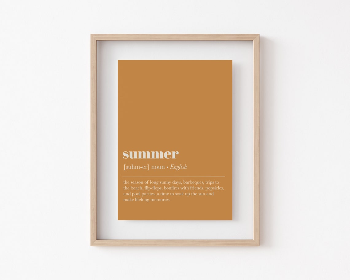 Summer Definition Mustard Yellow Typography Dictionary Quote Print - Image 2