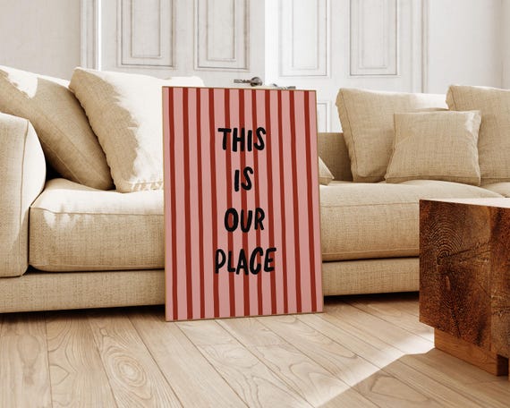 Custom Quote Wall Art Trendy Stripe Print Cute Apartment Decor College Dorm Poster Gift Kikiandnim Wall Art