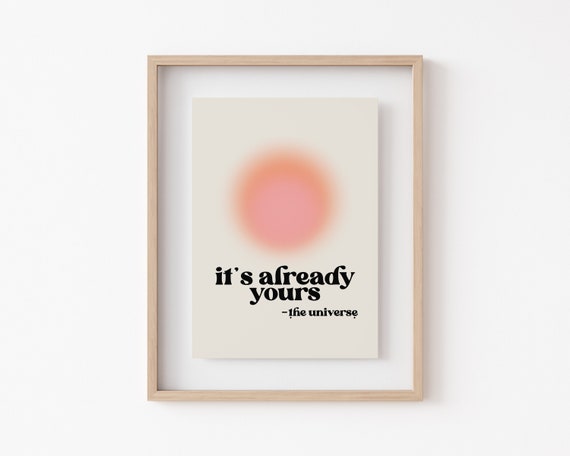 Manifestation Art Print, Retro 70s Trendy Decor