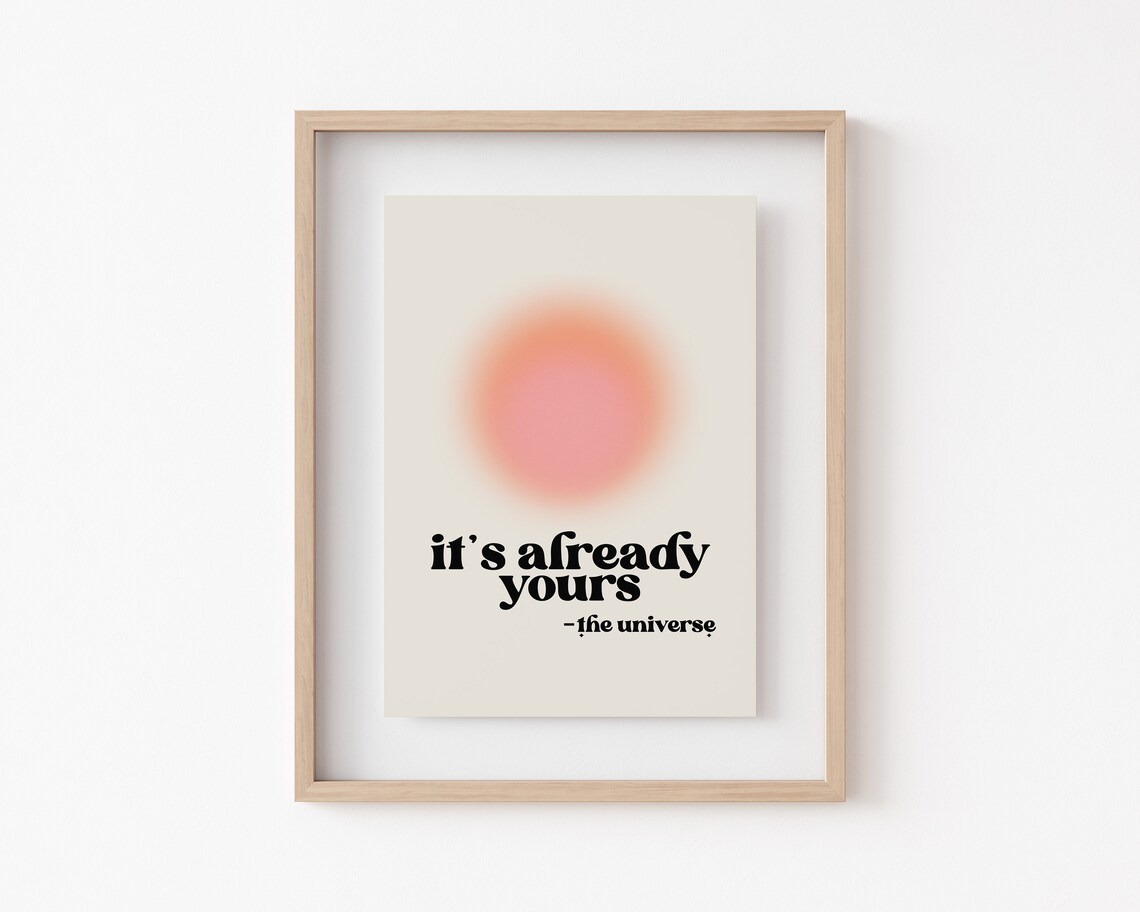 Manifestation Art Print, Retro 70s Trendy Decor
