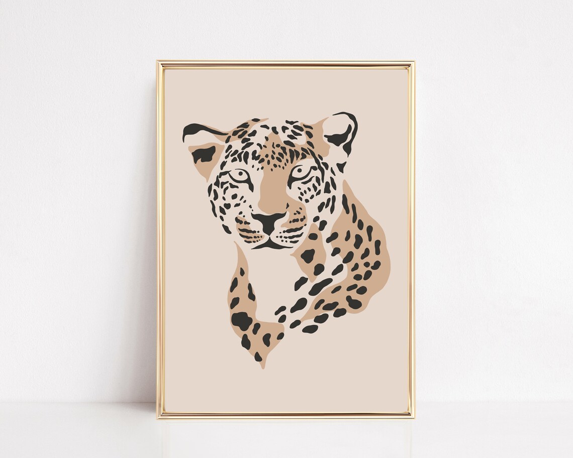 Leopard Safari Boho Neutral Art Print