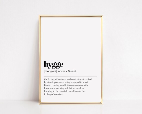 Hygge Definition Print, Minimalist Zen Poster