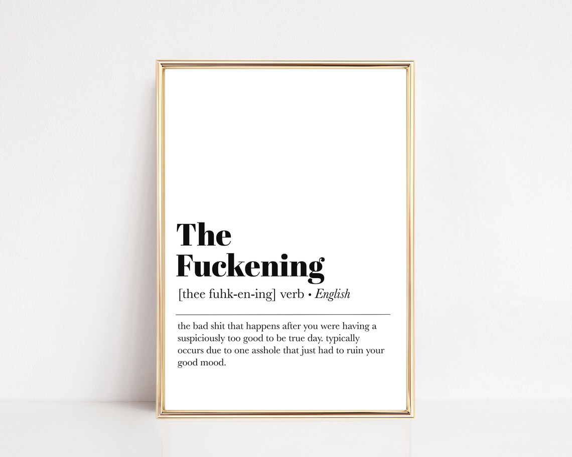 The Fuckening Definition Funny Minimalist Art Print
