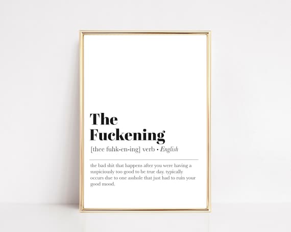 The Fuckening Definition Funny Minimalist Art Print